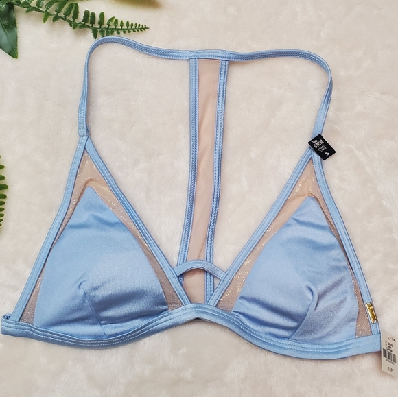 NEW | Victoria Secret PINK Blue Triangle Swim Top - Picture 5 of 5